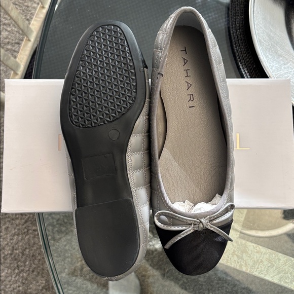 Tahari Gray Checkered Ballet Flats - Picture 3 of 7